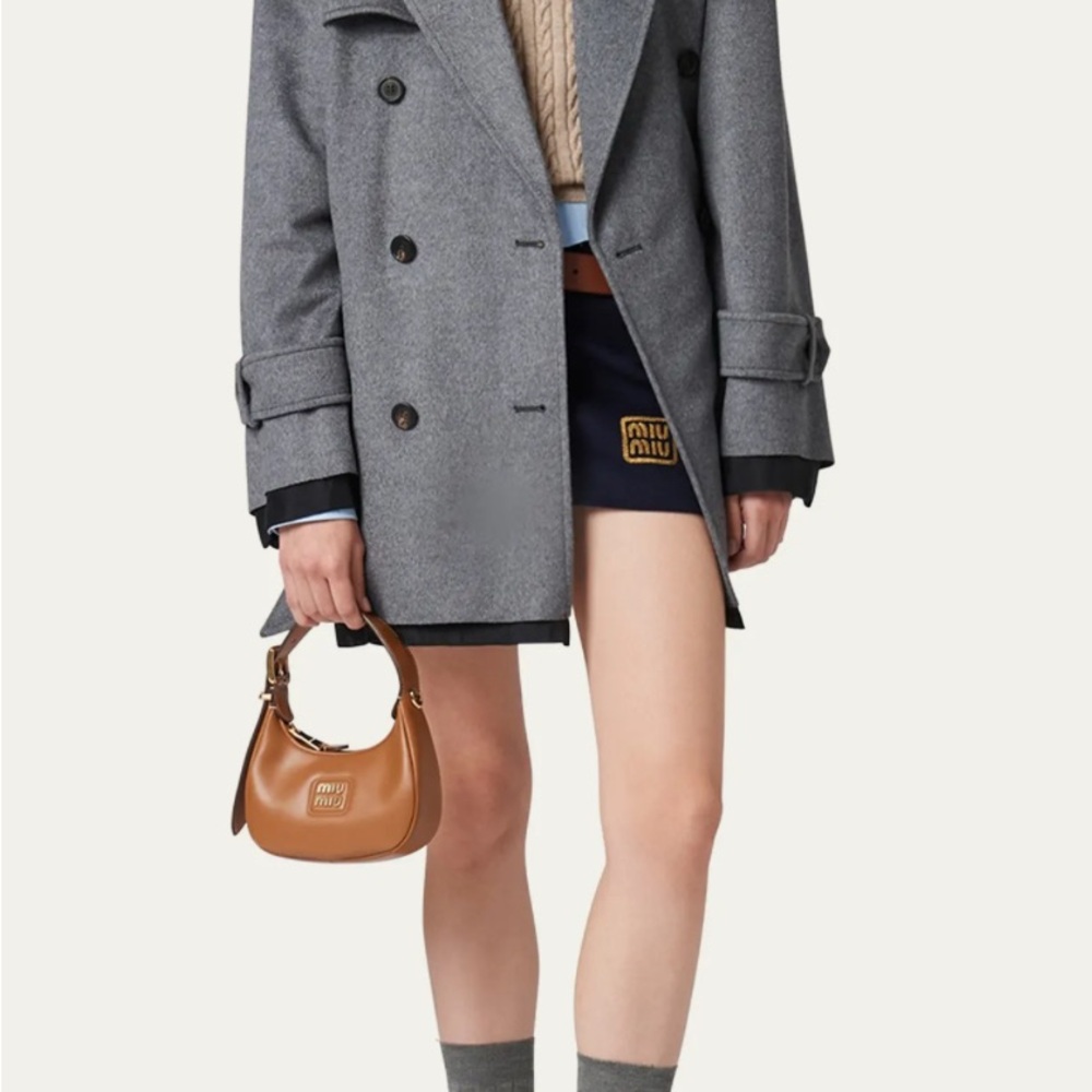 Miu Miu Charcoal Double-Breasted Trench Coat - Picture 2 of 2